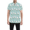 Goose Pattern Print Design 02 Men's Short Sleeve Button Up Shirt