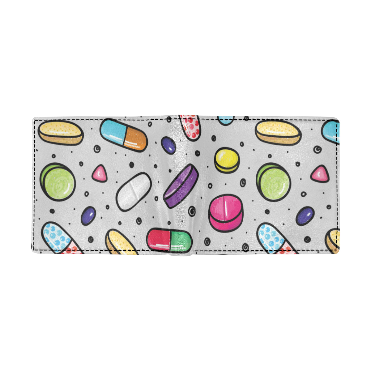 Pill Pattern Print Design A04 Men's ID Card Wallet