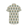 Boho Pattern Print Design 04 Men's Short Sleeve Button Up Shirt