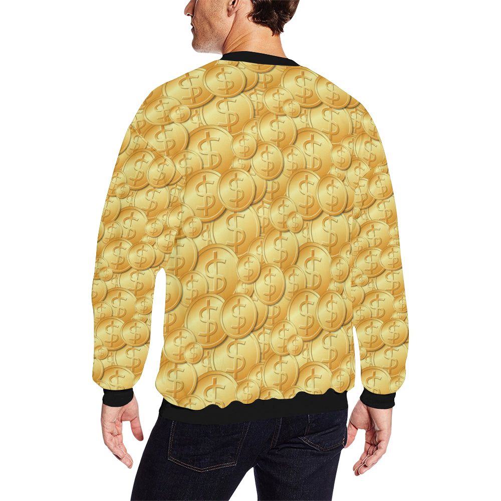 Dollar Pattern Print Design DO03 Men Long Sleeve Sweatshirt