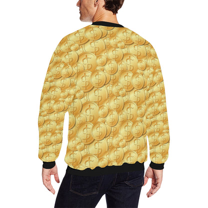 Dollar Pattern Print Design DO03 Men Long Sleeve Sweatshirt