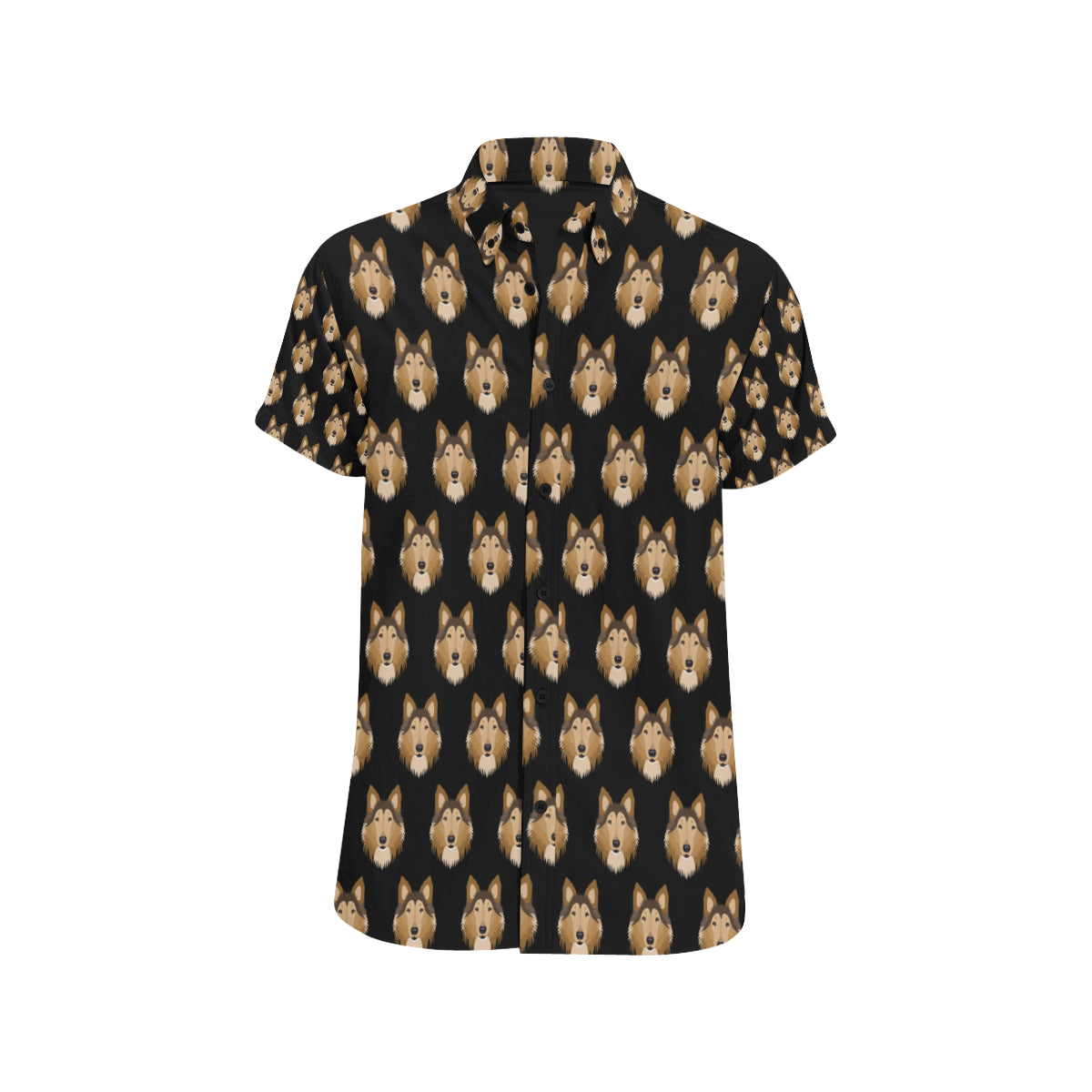 Collies Pattern Print Design 01 Men's Short Sleeve Button Up Shirt