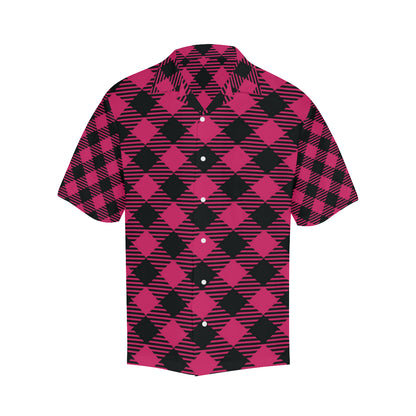 Buffalo check Pink Pattern Print Design 01 Men's Hawaiian Shirt