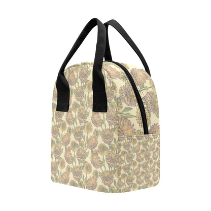 Dahlia Pattern Print Design DH09 Insulated Lunch Bag