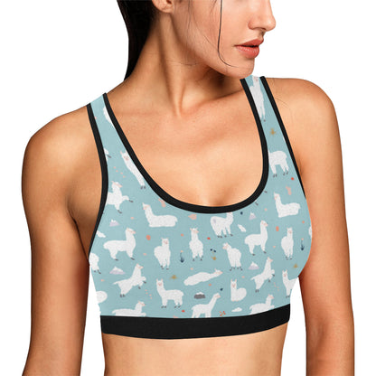 Alpaca Pattern Print Design 02 Sports Bra