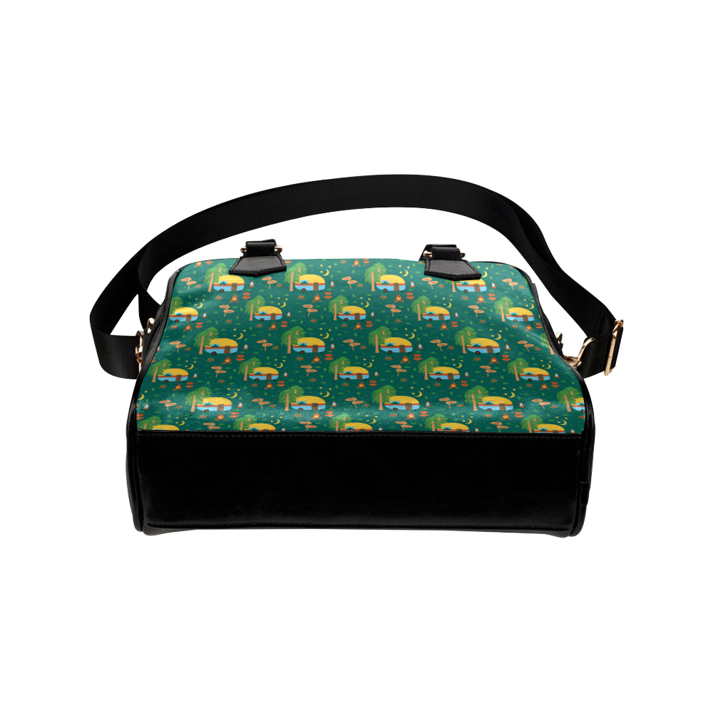 Camping Camper Pattern Print Design 06 Shoulder Handbag