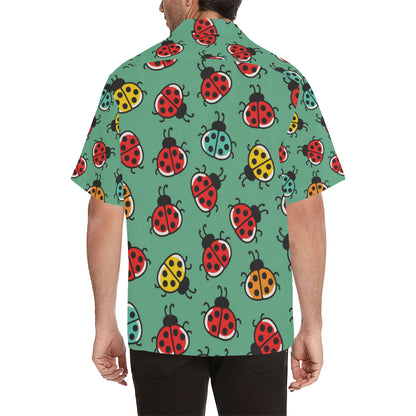 Ladybug Pattern Print Design 02 Men's Hawaiian Shirt