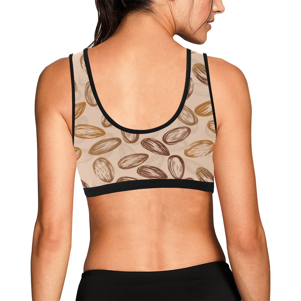 Almond Pattern Print Design 02 Sports Bra
