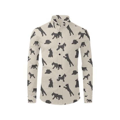 Schnauzers Pattern Print Design A06 Men's Long Sleeve Shirt