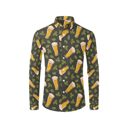 Beer Iris Pattern Print Design 02 Men's Long Sleeve Shirt