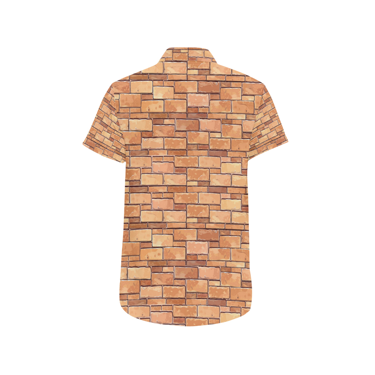 Brick Pattern Print Design 01 Men's Short Sleeve Button Up Shirt