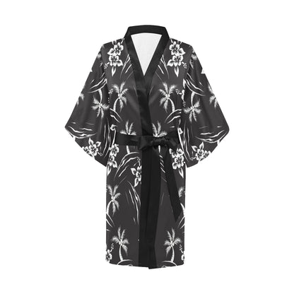 Palm Tree Pattern Print Design PT02 Women Kimono Robe