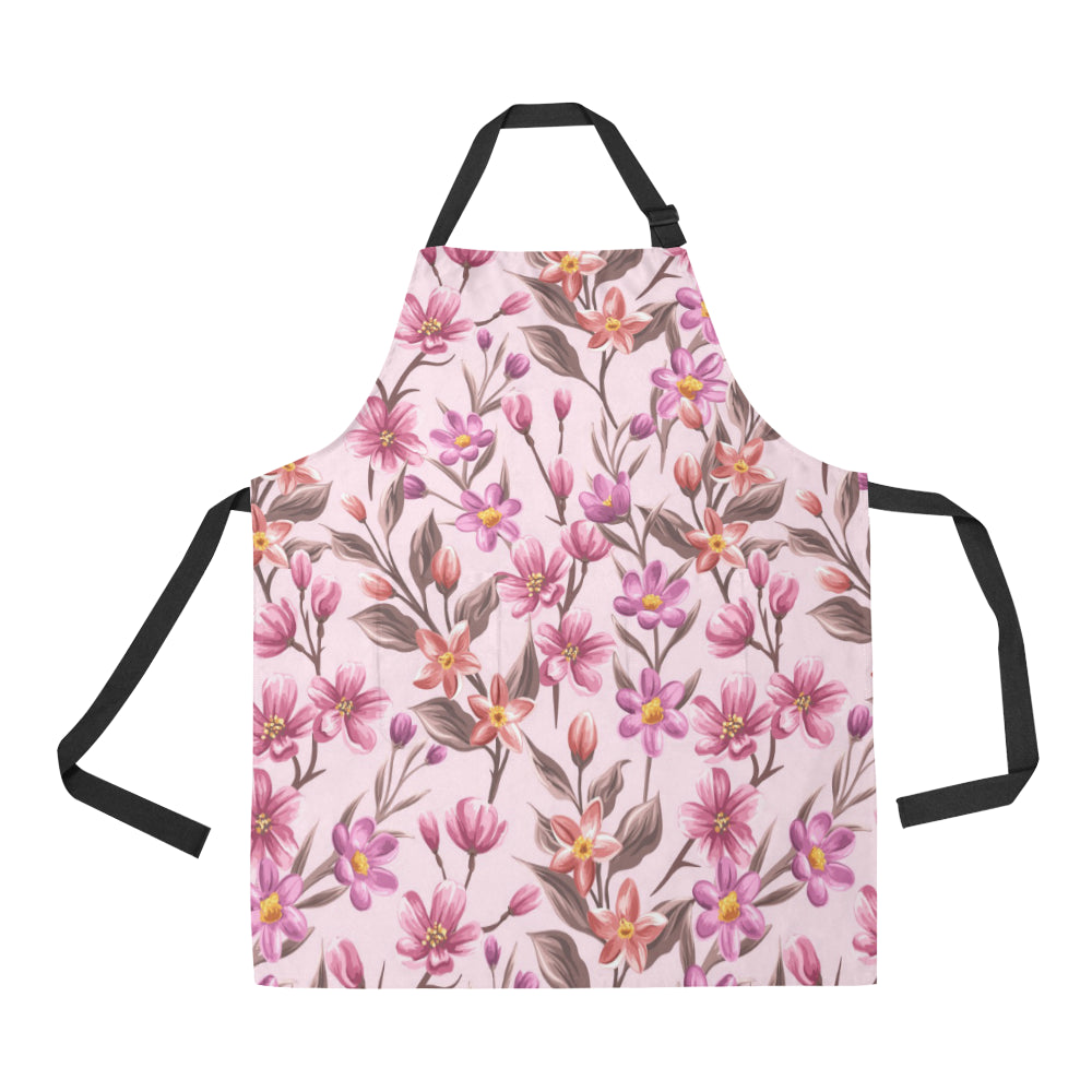 Summer Floral Pattern Print Design SF09 Apron with Pocket