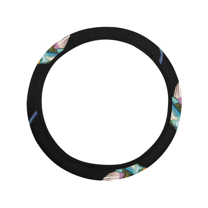 Hummingbird Pattern Print Design 06 Steering Wheel Cover with Elastic Edge