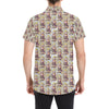 Buddha Pattern Print Design 07 Men's Short Sleeve Button Up Shirt