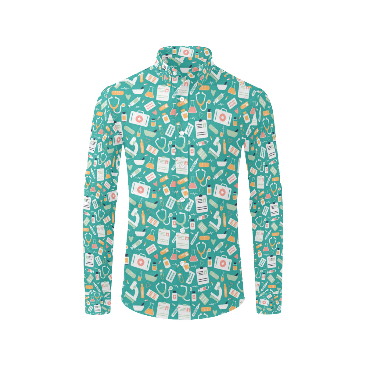 Medical Pattern Print Design 03 Men's Long Sleeve Shirt