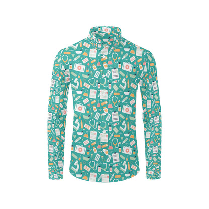 Medical Pattern Print Design 03 Men's Long Sleeve Shirt