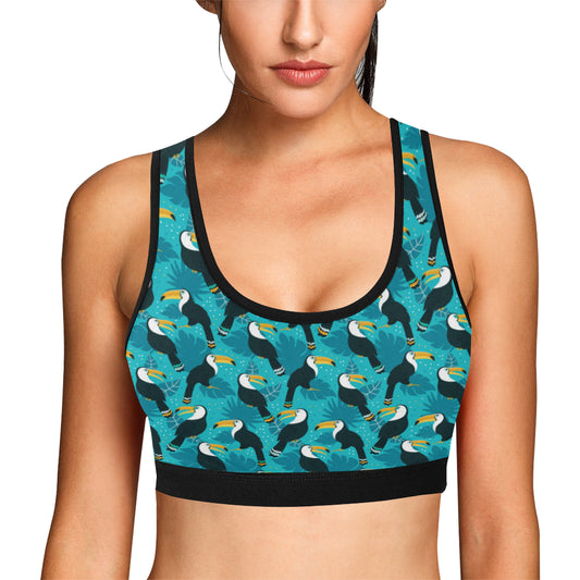 Toucan Parrot Pattern Print Sports Bra