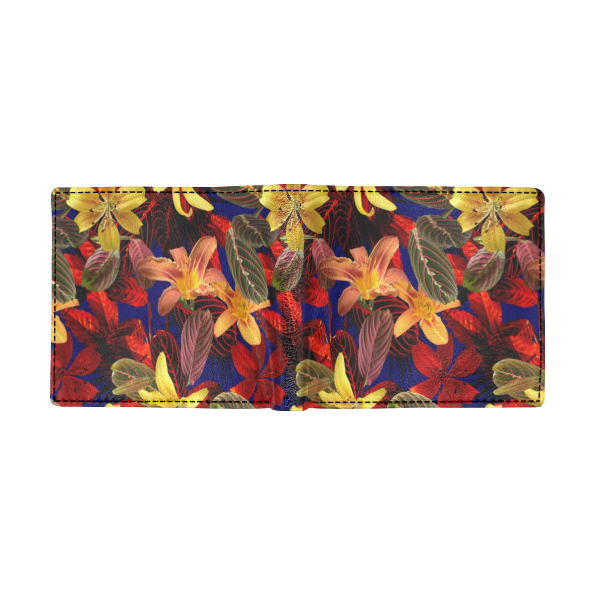 Lily Pattern Print Design LY014 Men's ID Card Wallet