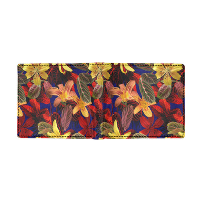 Lily Pattern Print Design LY014 Men's ID Card Wallet