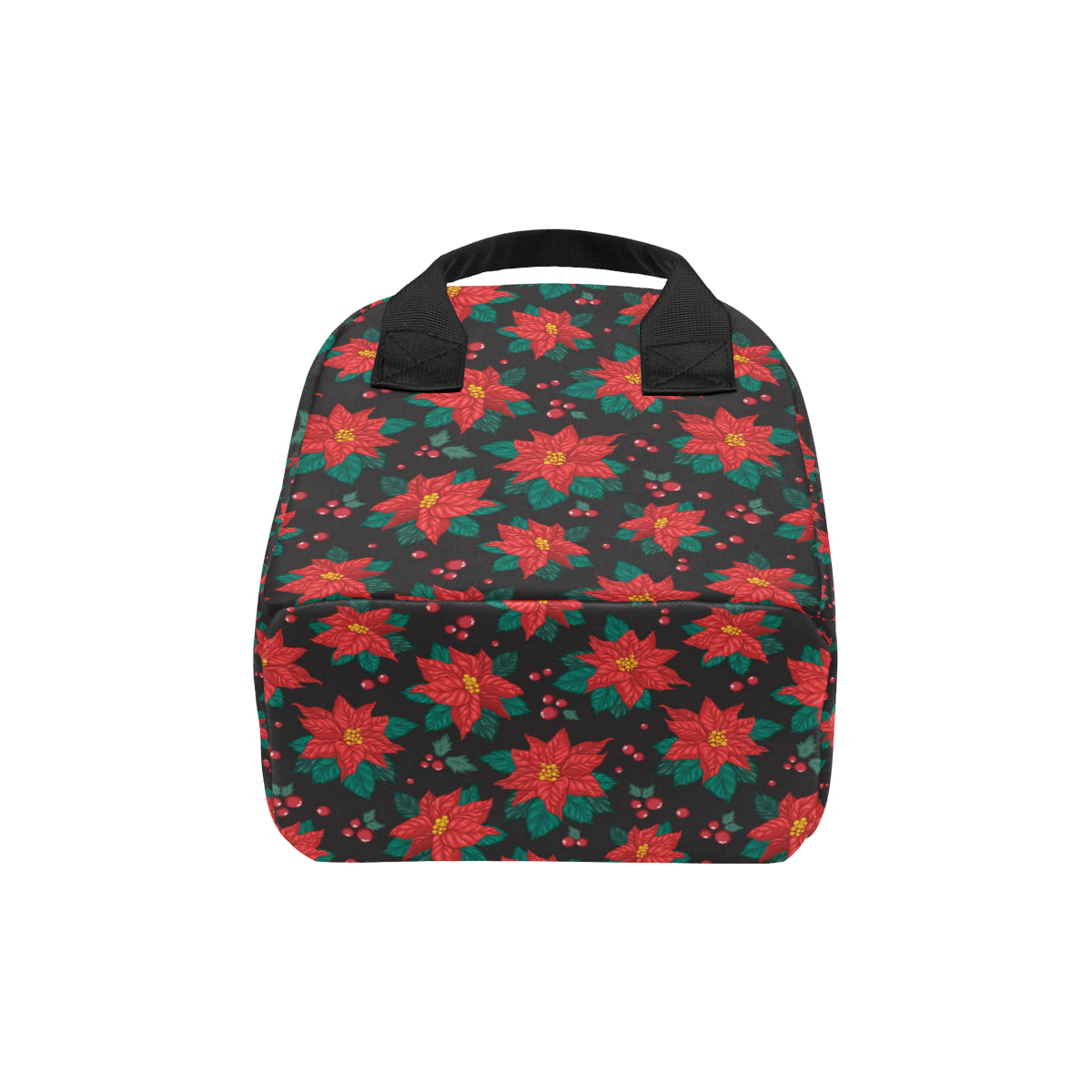 Poinsettia Pattern Print Design POT07 Insulated Lunch Bag