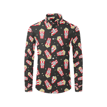 Popcorn Pattern Print Design A01 Men's Long Sleeve Shirt