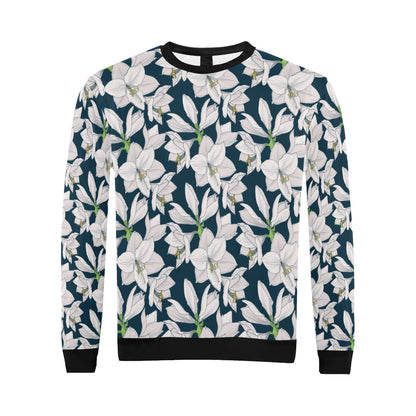 Amaryllis Pattern Print Design AL02 Men Long Sleeve Sweatshirt
