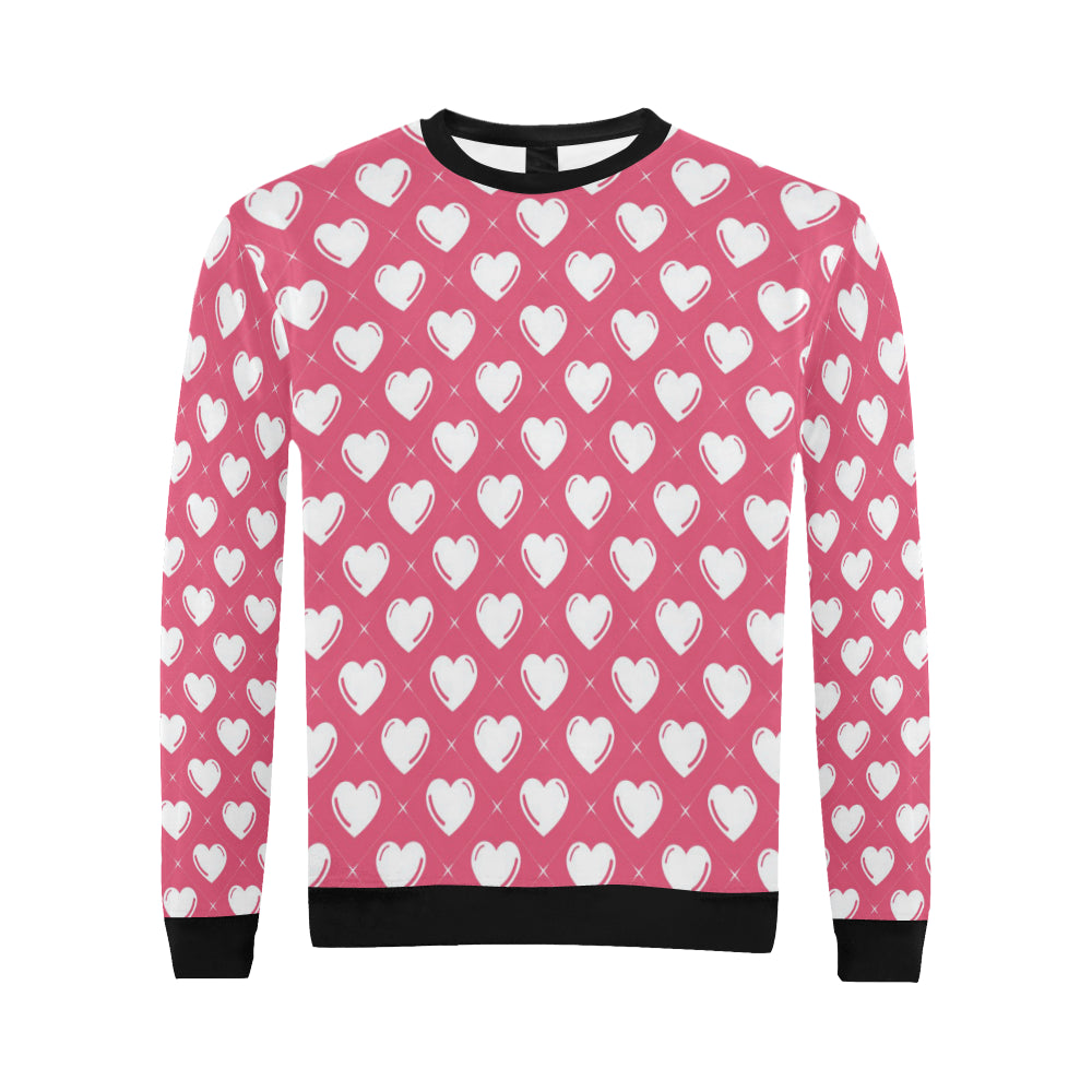 Heart Pattern Print Design HE07 Men Long Sleeve Sweatshirt