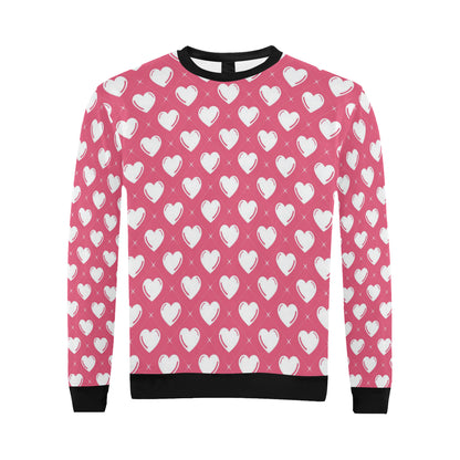 Heart Pattern Print Design HE07 Men Long Sleeve Sweatshirt