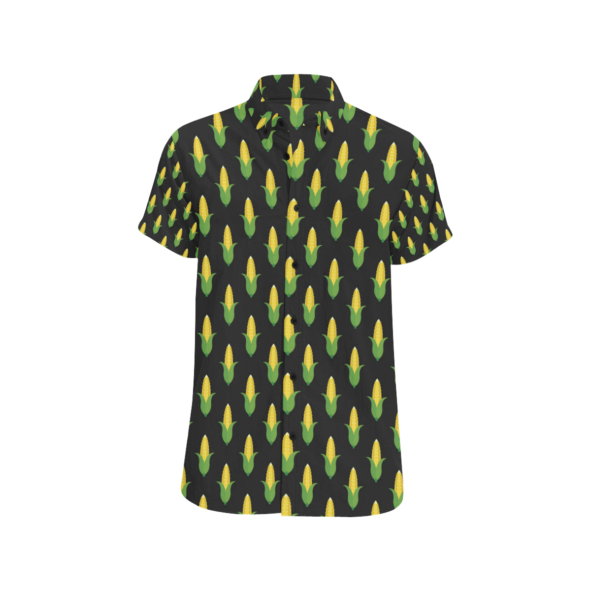 Corn Pattern Print Design 05 Men's Short Sleeve Button Up Shirt