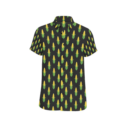 Corn Pattern Print Design 05 Men's Short Sleeve Button Up Shirt