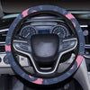 SeaHorse Pink Pattern Print Design 02 Steering Wheel Cover with Elastic Edge