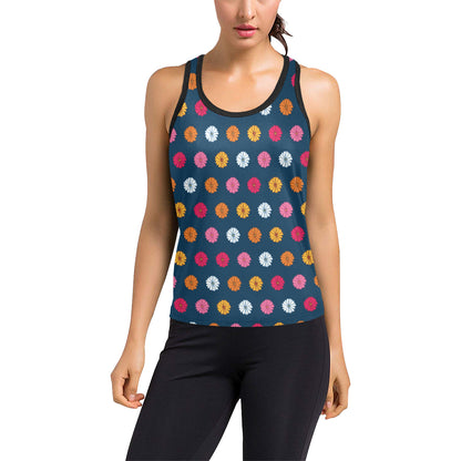Gerberas Pattern Print Design GB06 Women's Racerback Tank Top