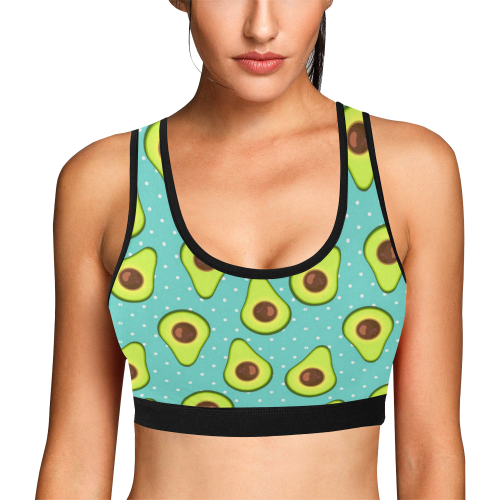 Avocado Pattern Print Design AC012 Sports Bra