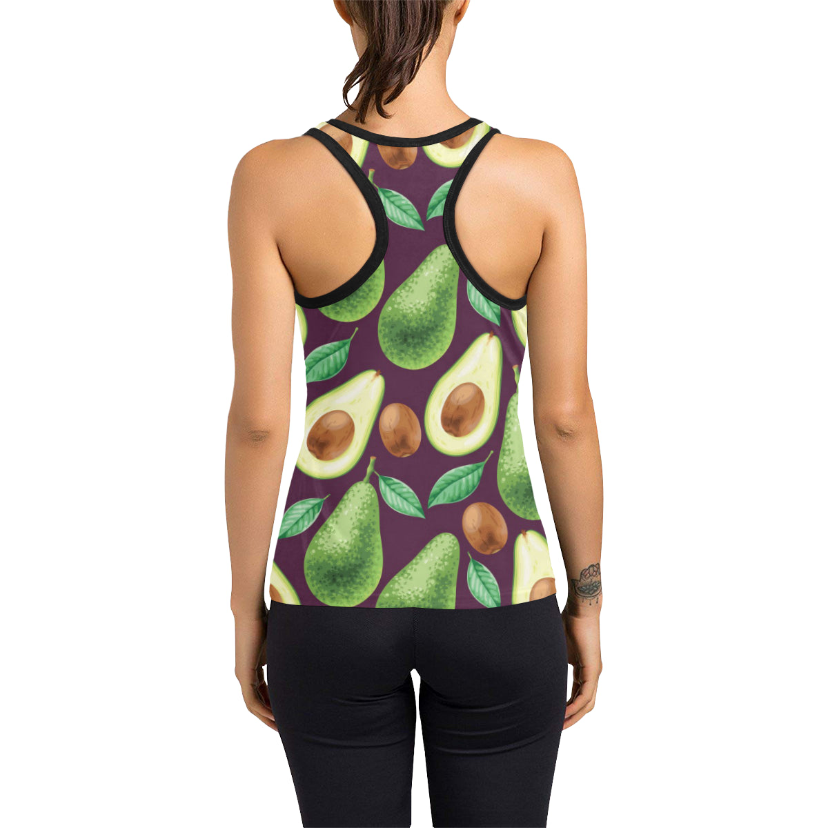 Avocado Pattern Print Design AC08 Women's Racerback Tank Top