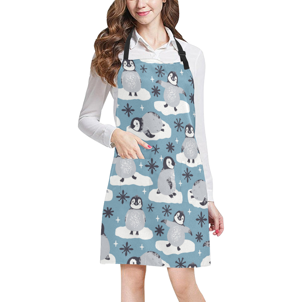 Penguin Pattern Print Design A05 Apron with Pocket
