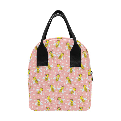 Bee Pattern Print Design BEE07 Insulated Lunch Bag