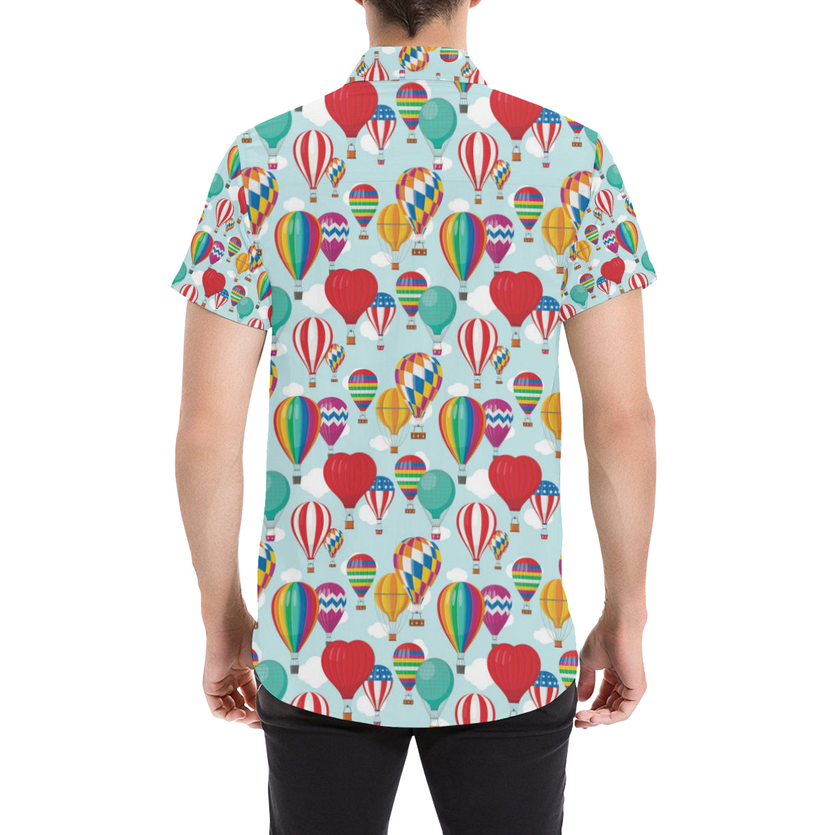 Ballon Pattern Print Design 07 Men's Short Sleeve Button Up Shirt