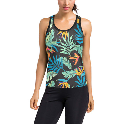 Tropical Palm Leaves Hawaiian Flower Women's Racerback Tank Top