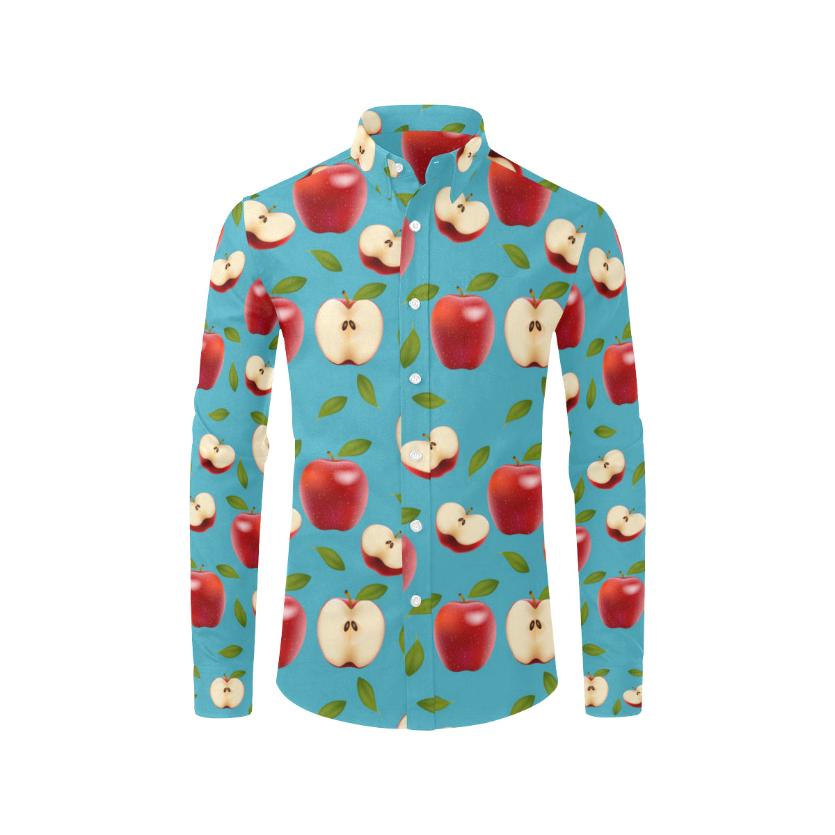 Apple Pattern Print Design AP012 Men's Long Sleeve Shirt