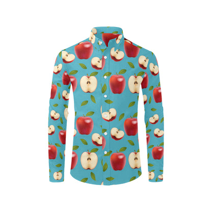 Apple Pattern Print Design AP012 Men's Long Sleeve Shirt