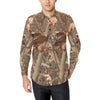 Camo Realistic Tree Forest Autumn Print Men's Long Sleeve Shirt