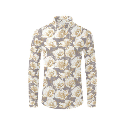 Anemone Pattern Print Design AM05 Men's Long Sleeve Shirt