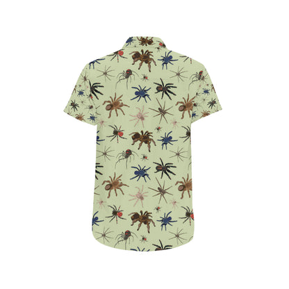 Tarantula Pattern Print Design 02 Men's Short Sleeve Button Up Shirt