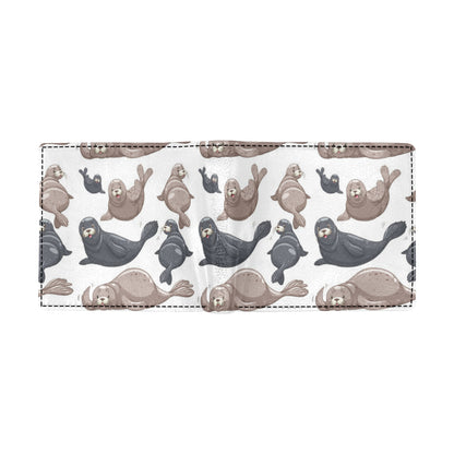 Sea Lion Pattern Print Design 02 Men's ID Card Wallet
