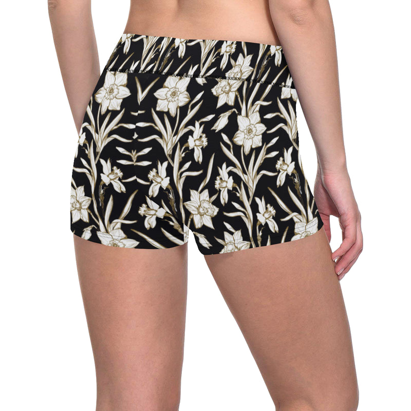 Daffodils Pattern Print Design DF06 Yoga Shorts