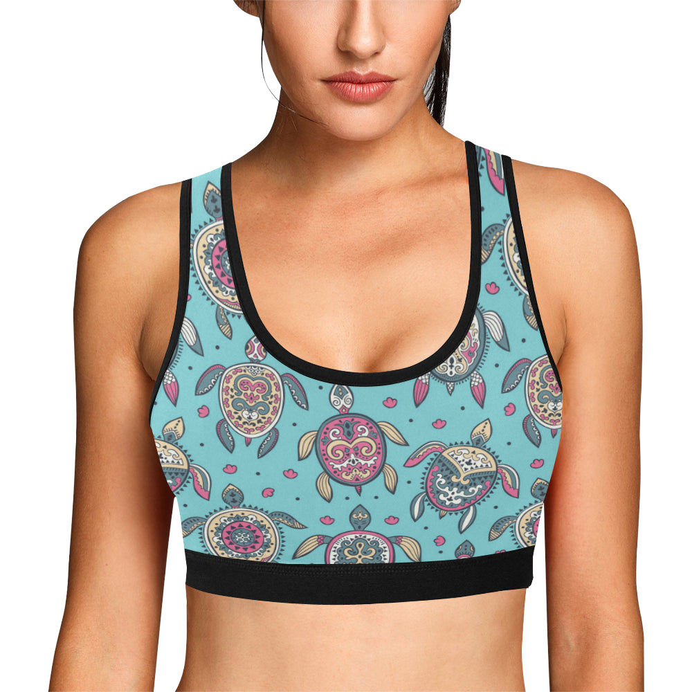 Sea Turtle Art Pattern Sports Bra