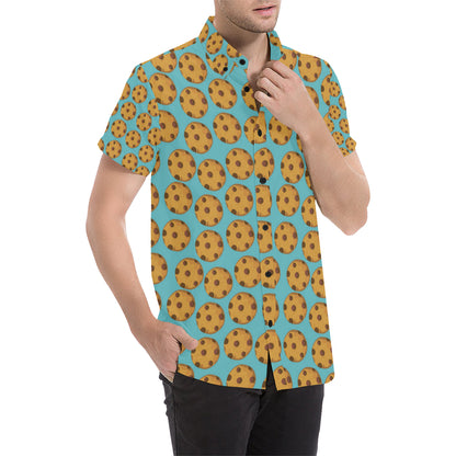 Cookie Pattern Print Design 01 Men's Short Sleeve Button Up Shirt