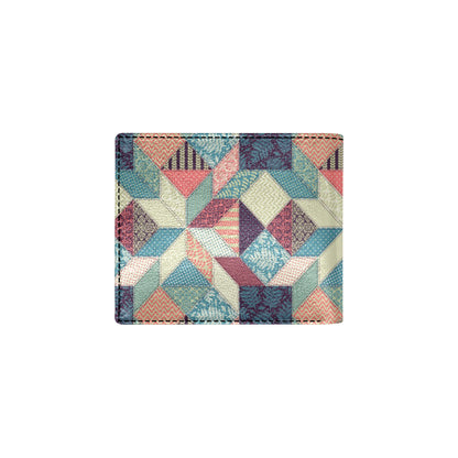 Patchwork Pattern Print Design 02 Men's ID Card Wallet