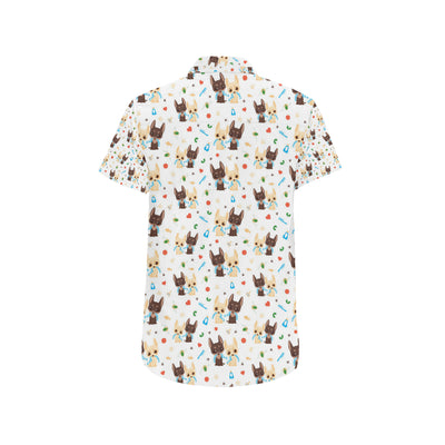 Chihuahua Pattern Print Design 06 Men's Short Sleeve Button Up Shirt